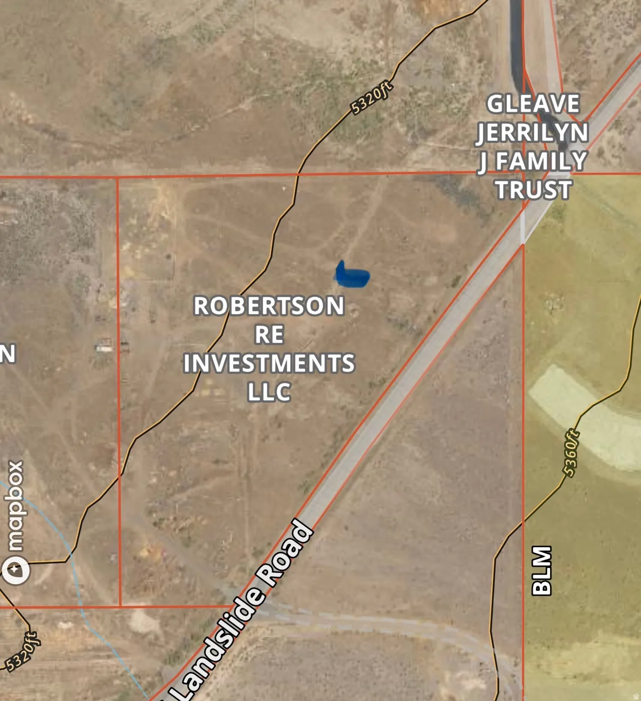Aerial map of property and surrounding area