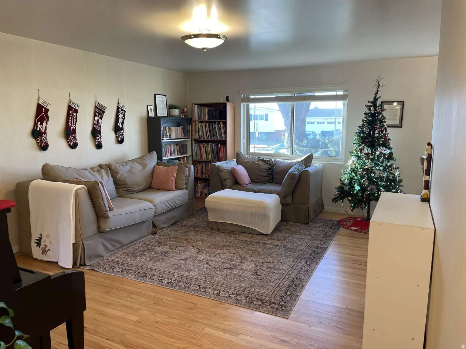 Living area featuring light wood finished floors