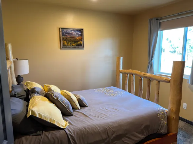 Bedroom with carpet