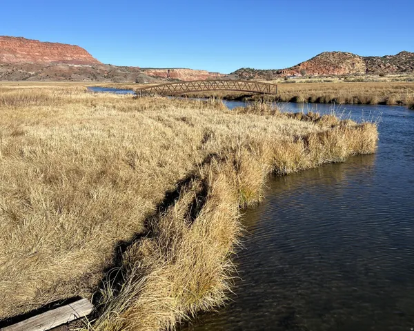 View of mountain background with a large body of water
