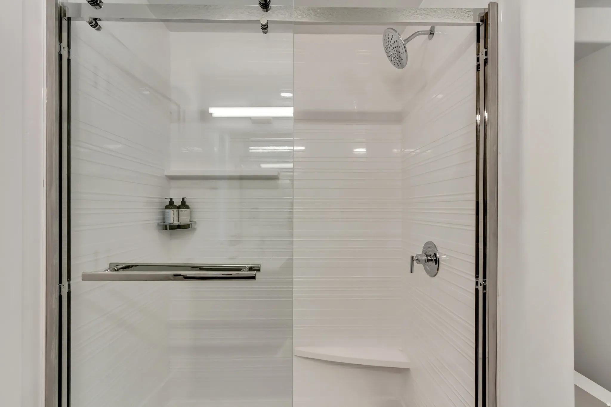 Bathroom with a stall shower