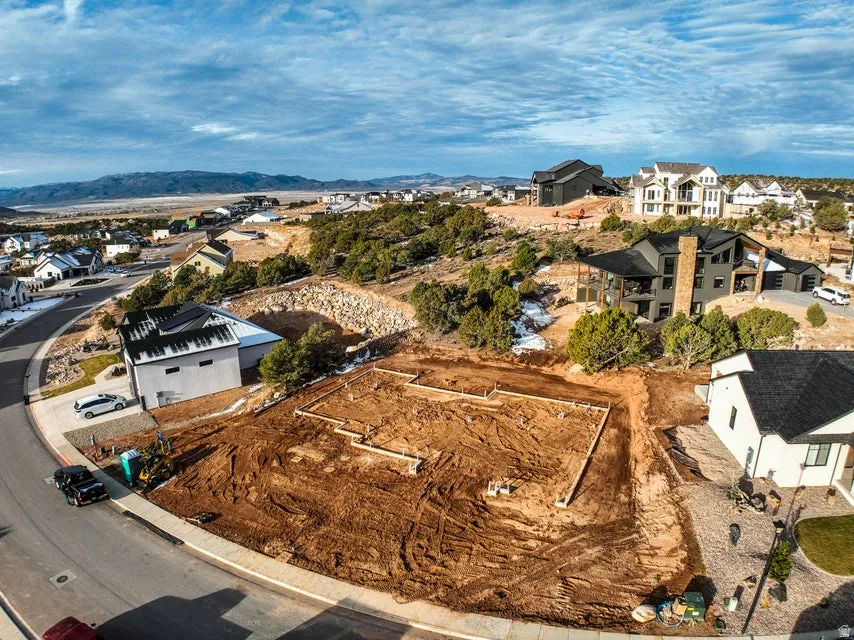 Aerial view of residential area
