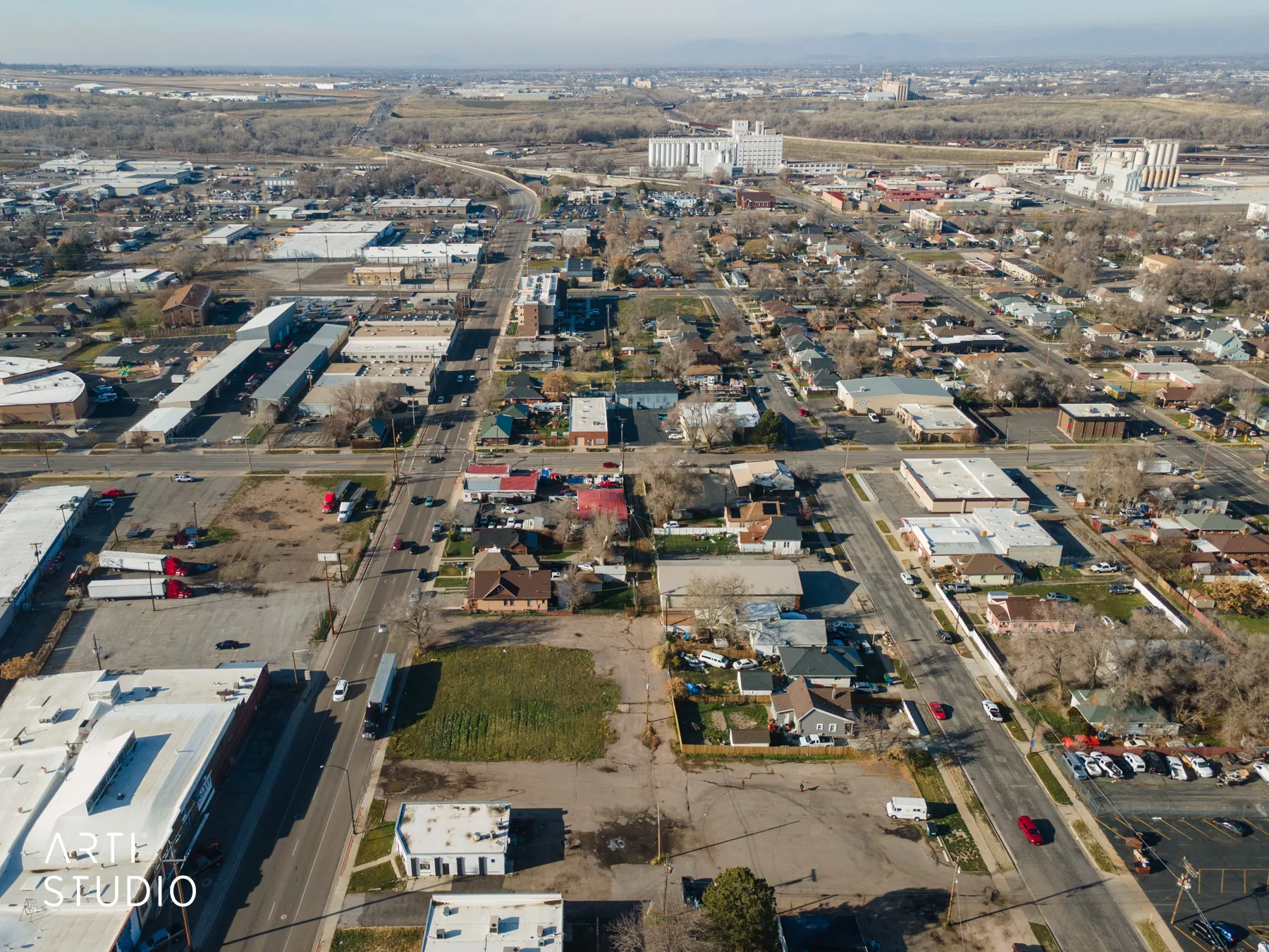 Aerial view of property's location