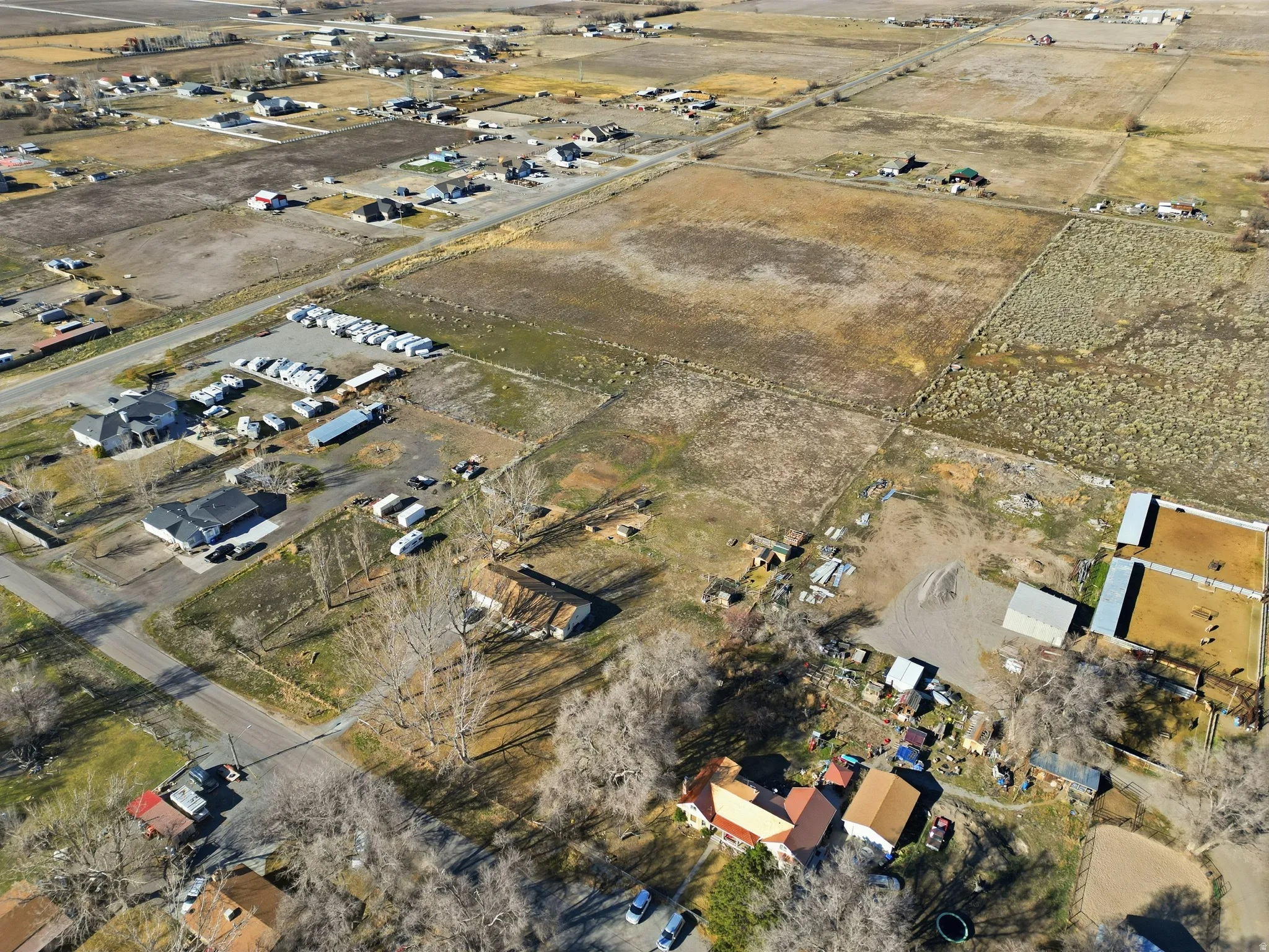 Aerial view of property's location with rural landscape