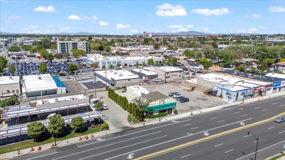 View of urban area featuring mountains