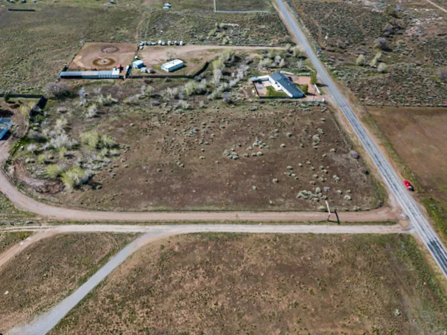 Aerial overview of property's location with rural landscape