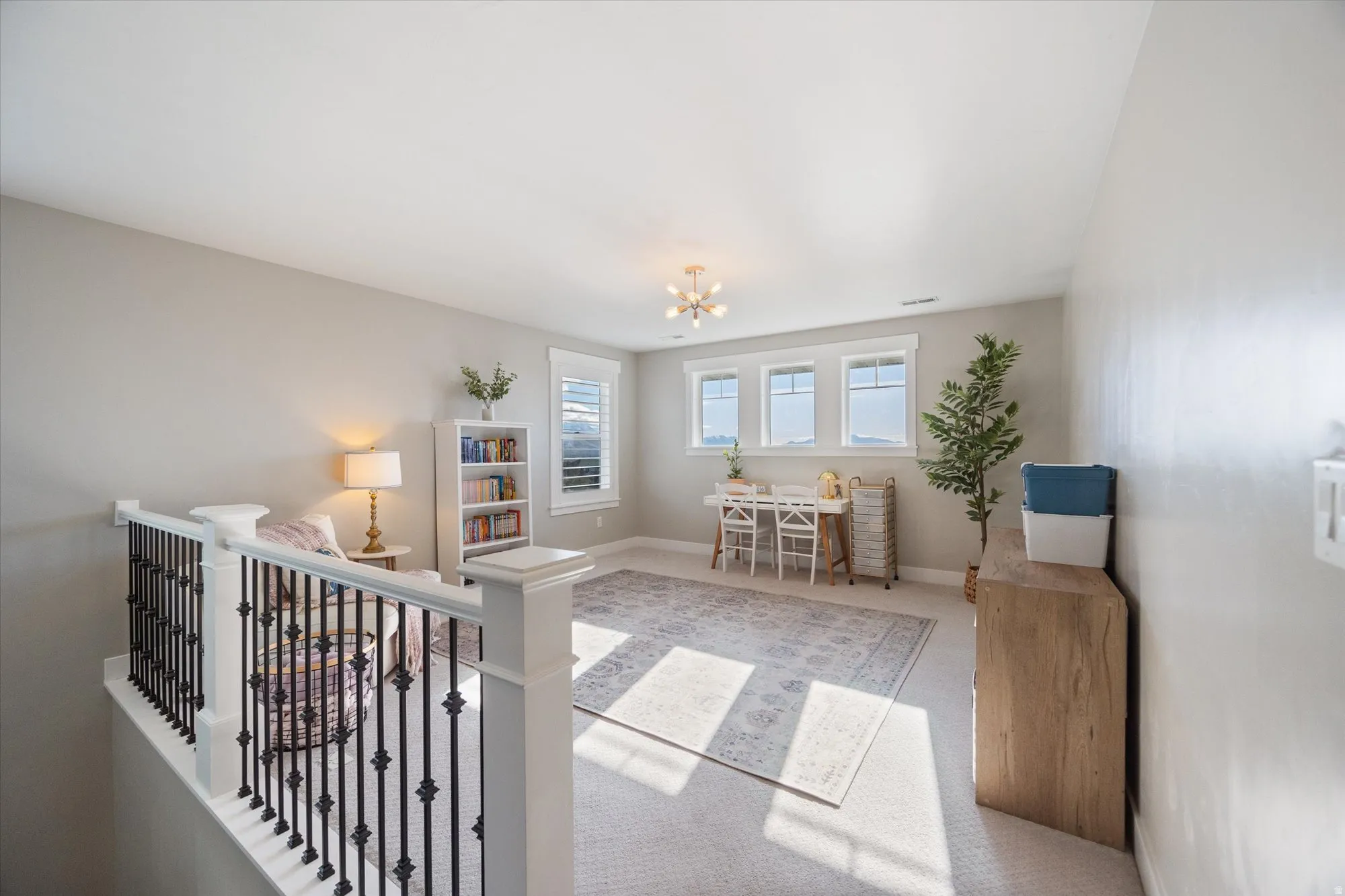 Large upstairs loft family room.  Love the natural light!