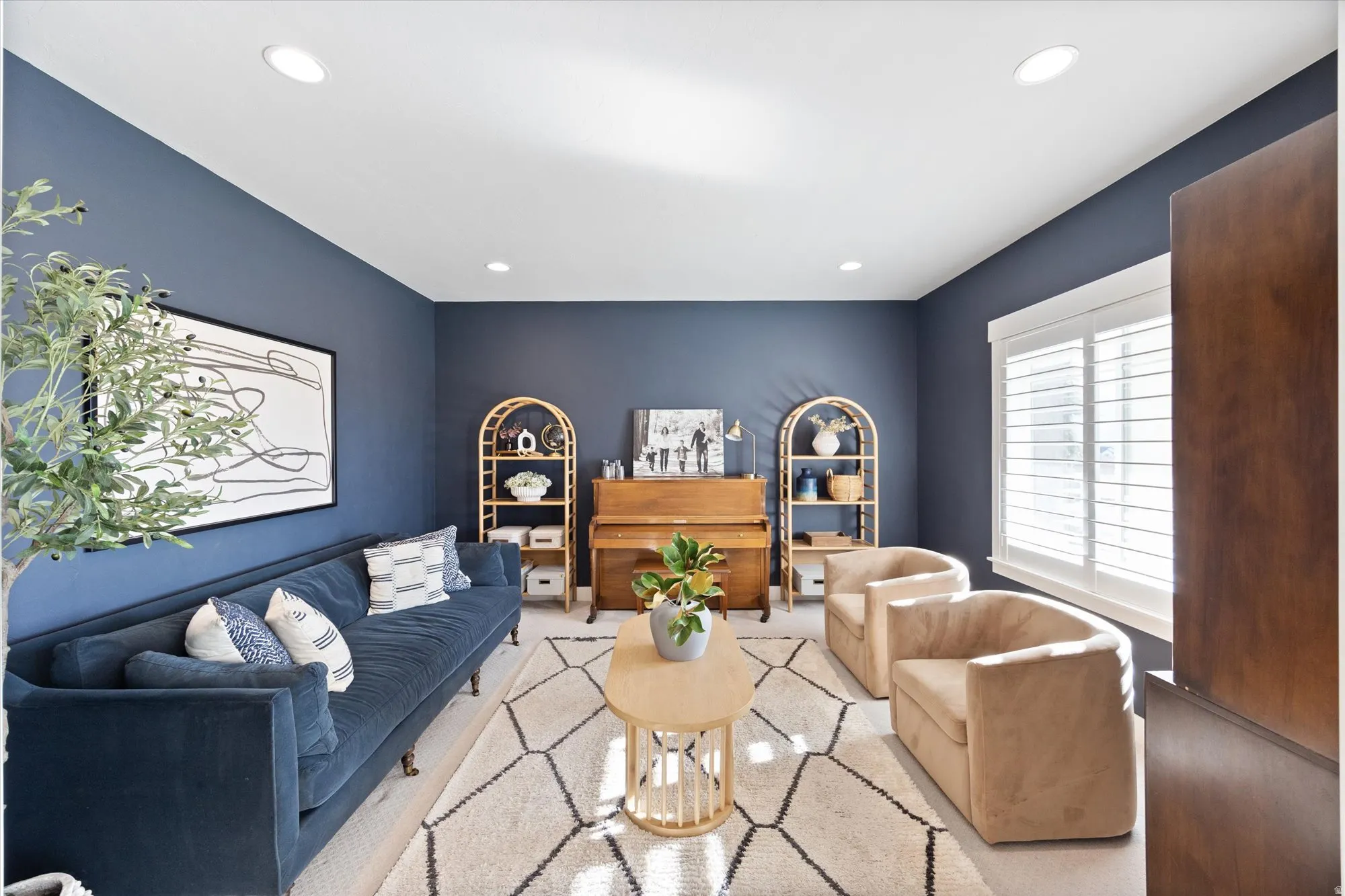 Beautiful living room with natural light and great views!