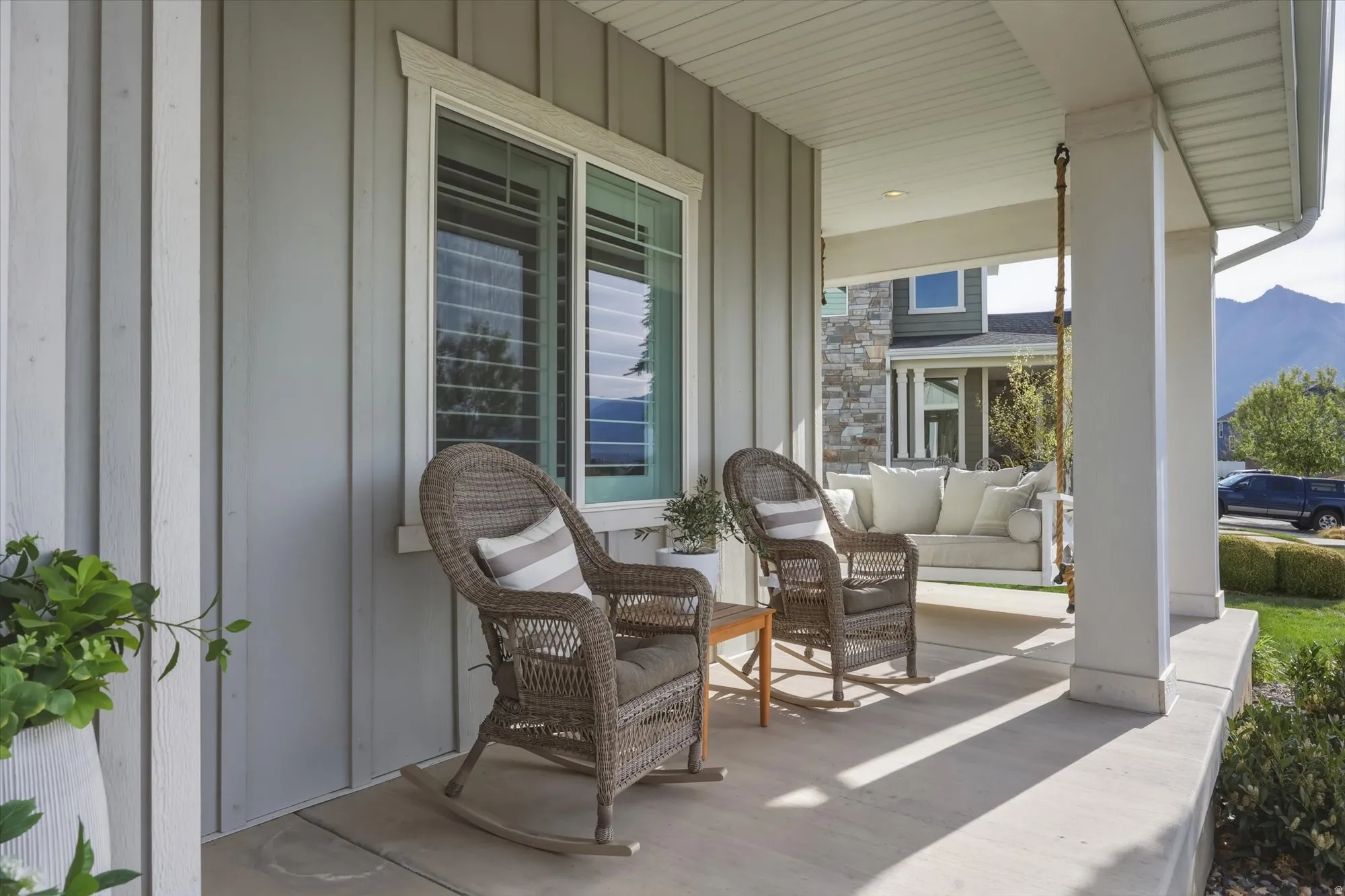 Covered porch front porch - the perfect place to enjoy the views over the valley and Utah lake