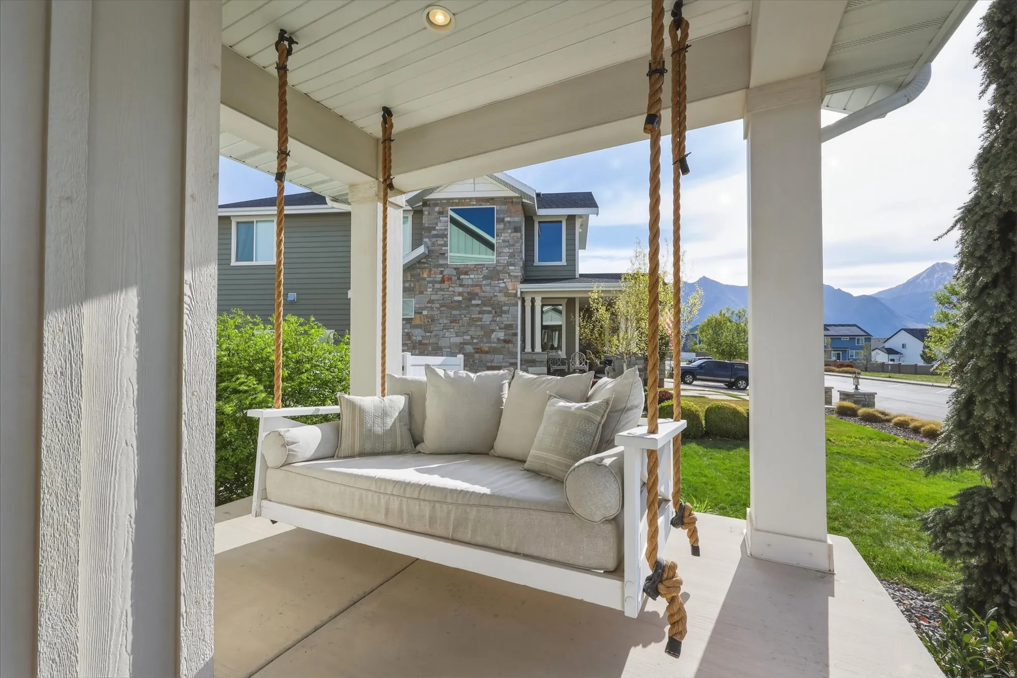 Relax on the front porch swing