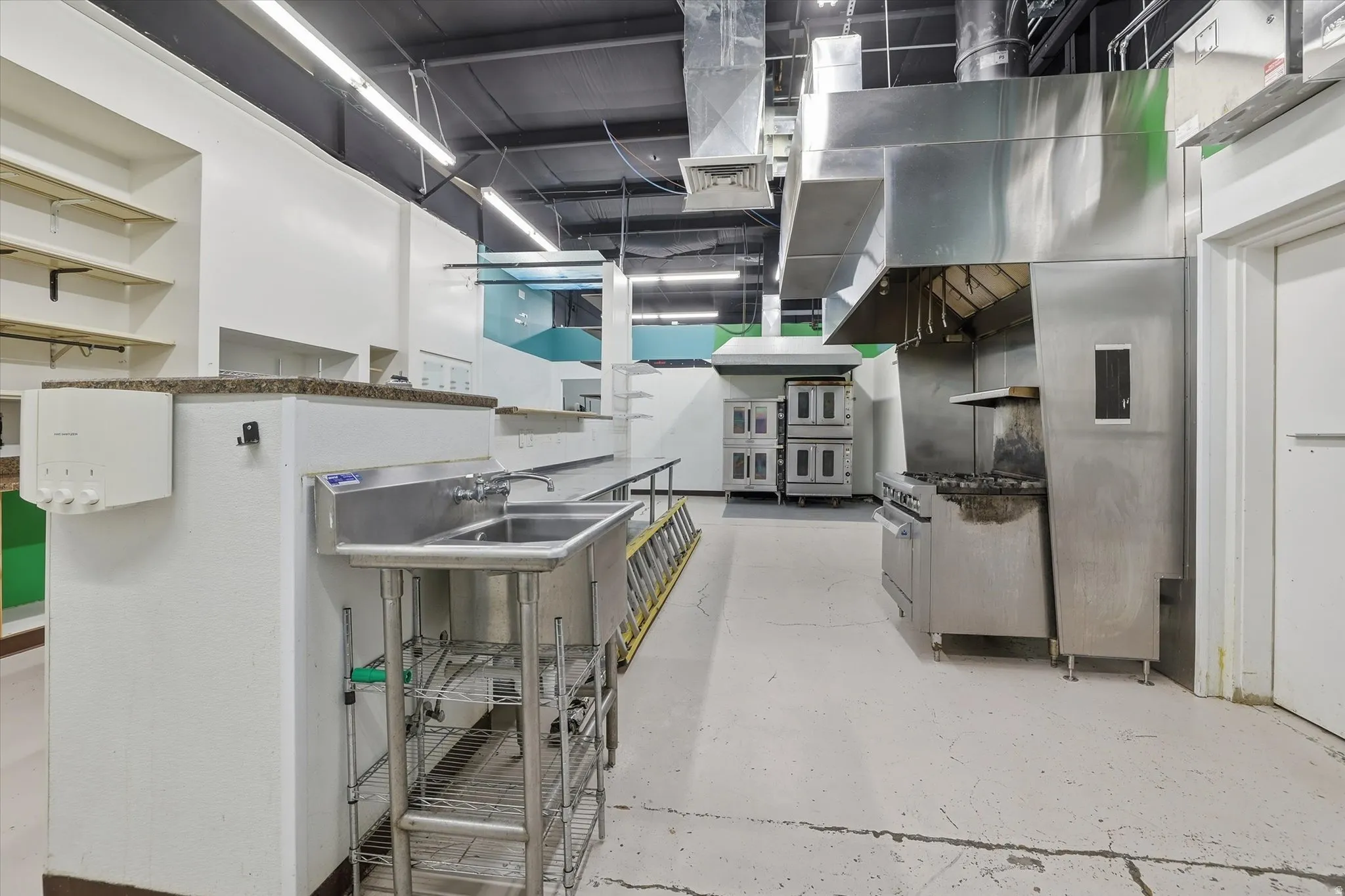 Kitchen featuring high end range