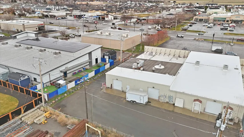 Aerial view of an industrial area