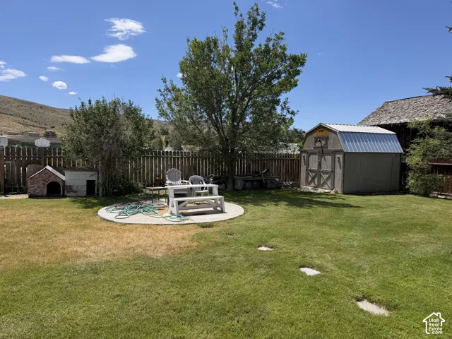 Expansive green lawn with a wood fence perimeter
