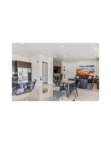 Dining area featuring recessed lighting and light wood-style floors