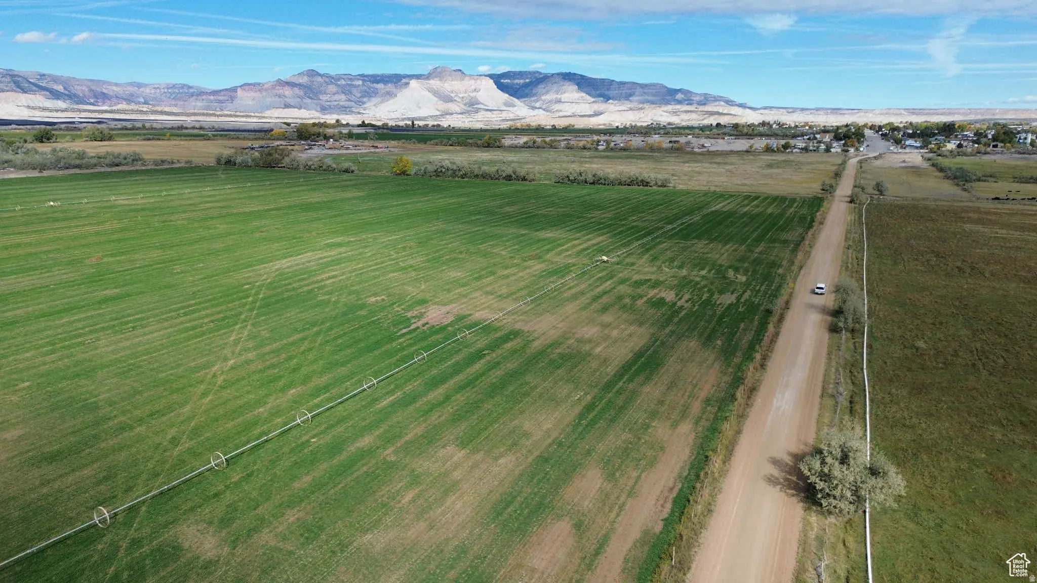 View of rural area with abundant farmland and mountains