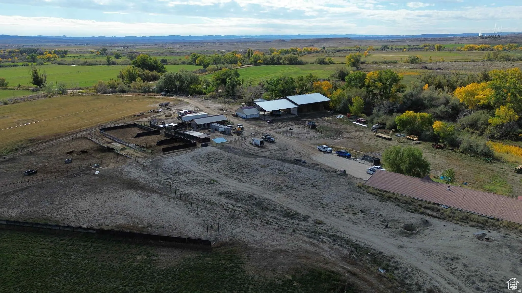 Aerial view of sparsely populated area