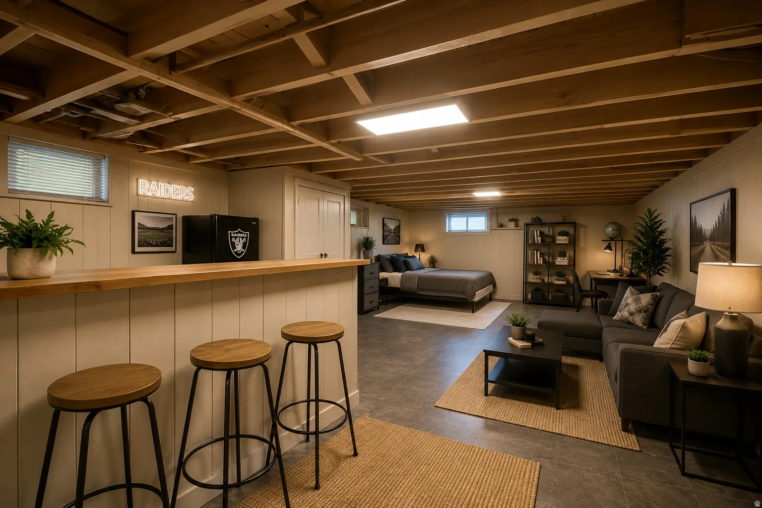 Family Room in Basement