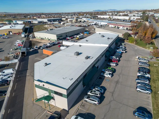 Bird's eye view of an industrial area