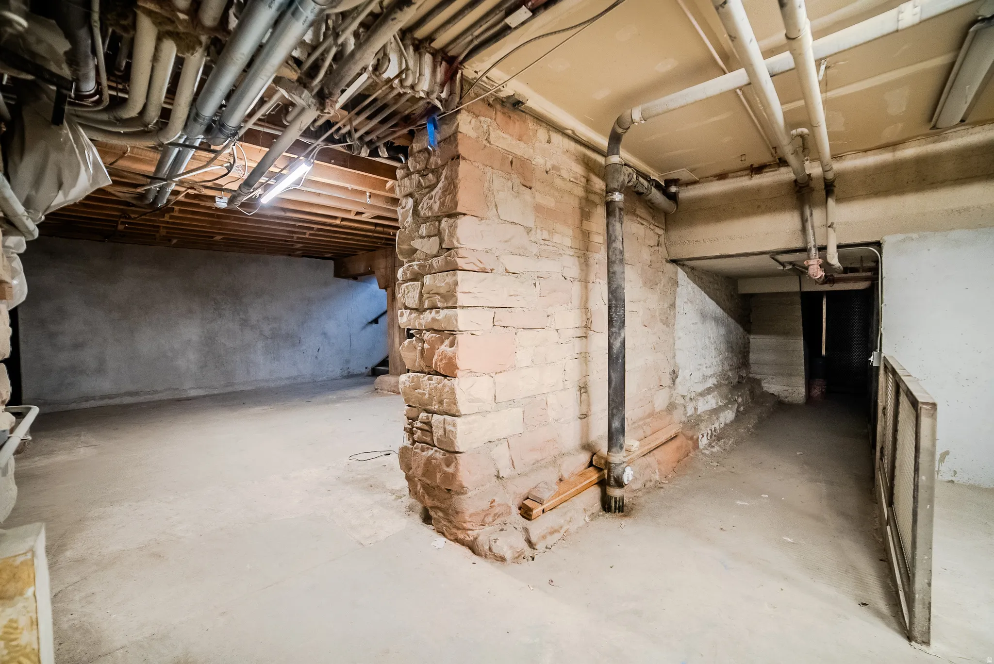 View of unfinished basement