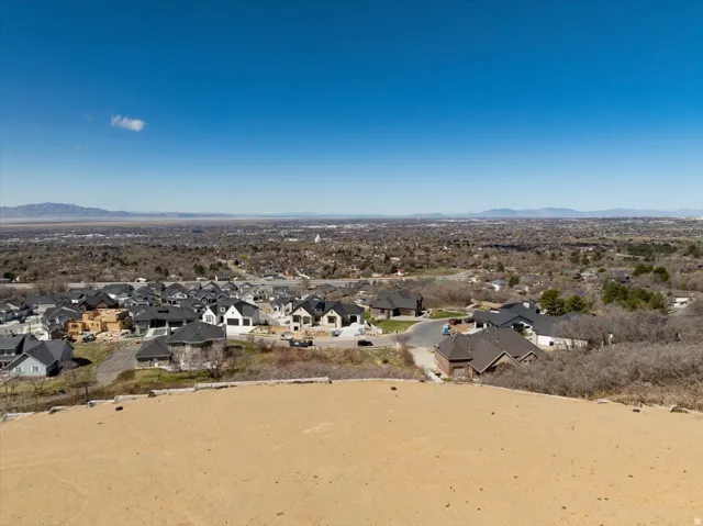 Aerial view of looking west