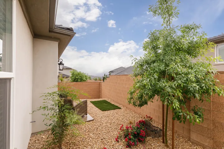 View of fenced backyard