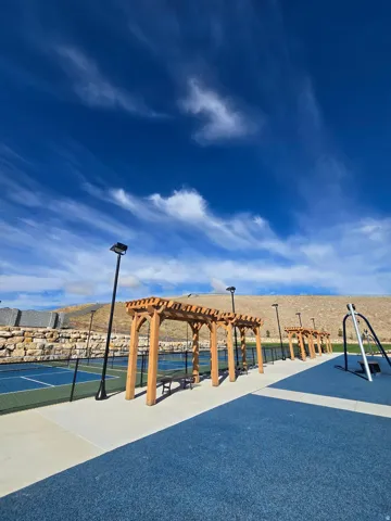 View of community with a pergola
