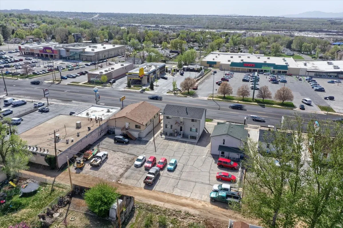 Drone / aerial view of a commercial area