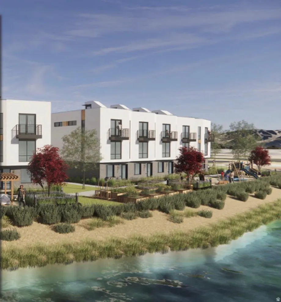 Modern multi-story residential buildings featuring clean lines and private balconies
