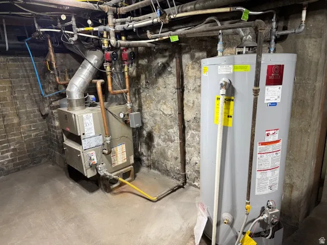 Utilities featuring gas water heater