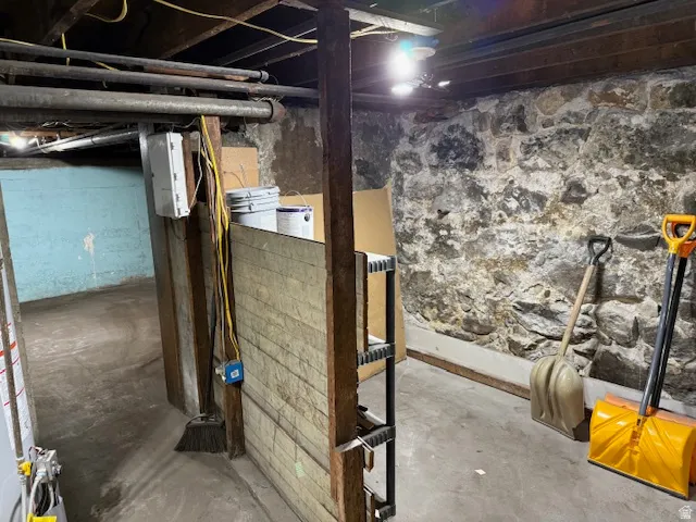 View of unfinished below grade area