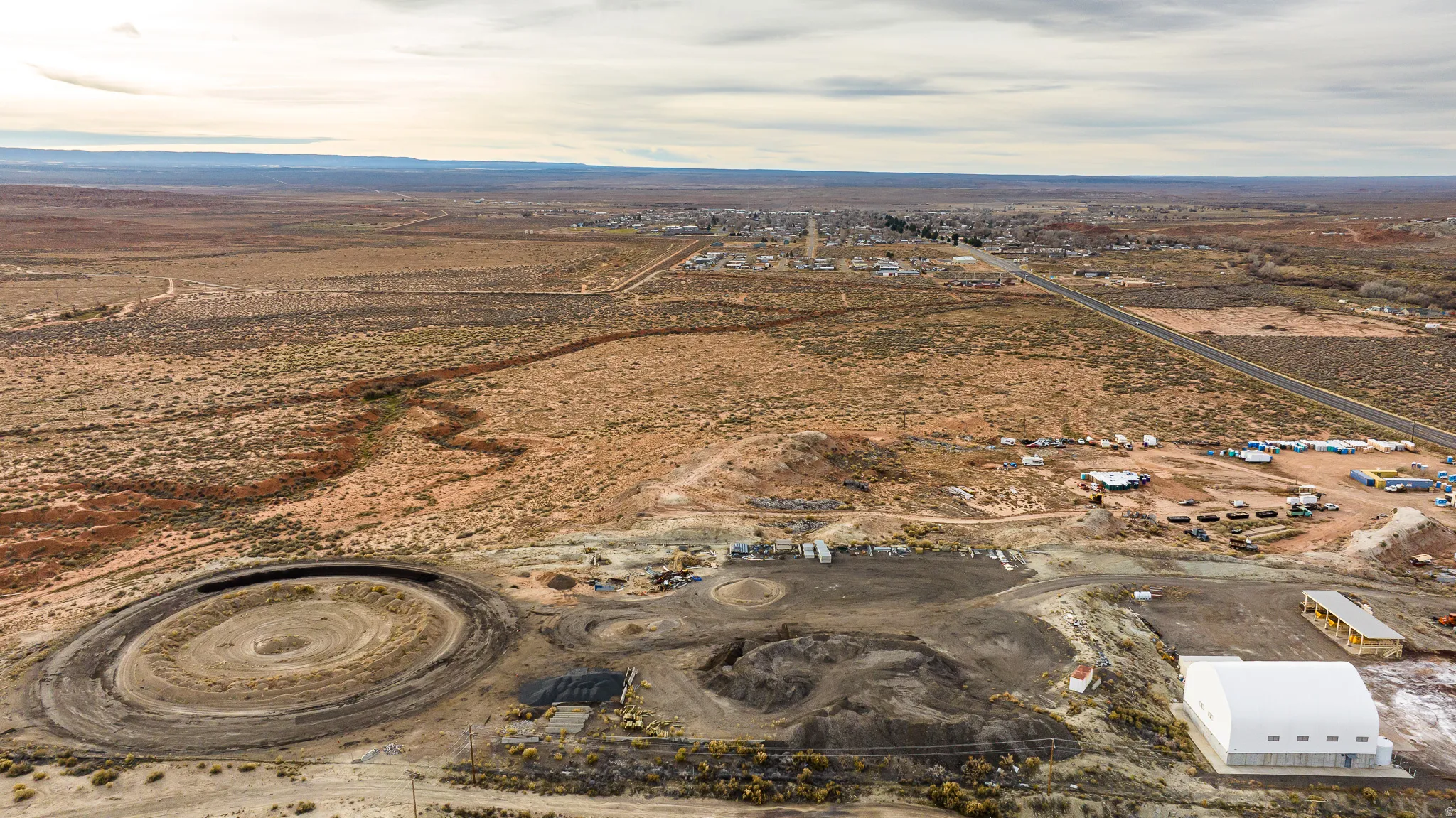 Aerial view of property's location with rural landscape