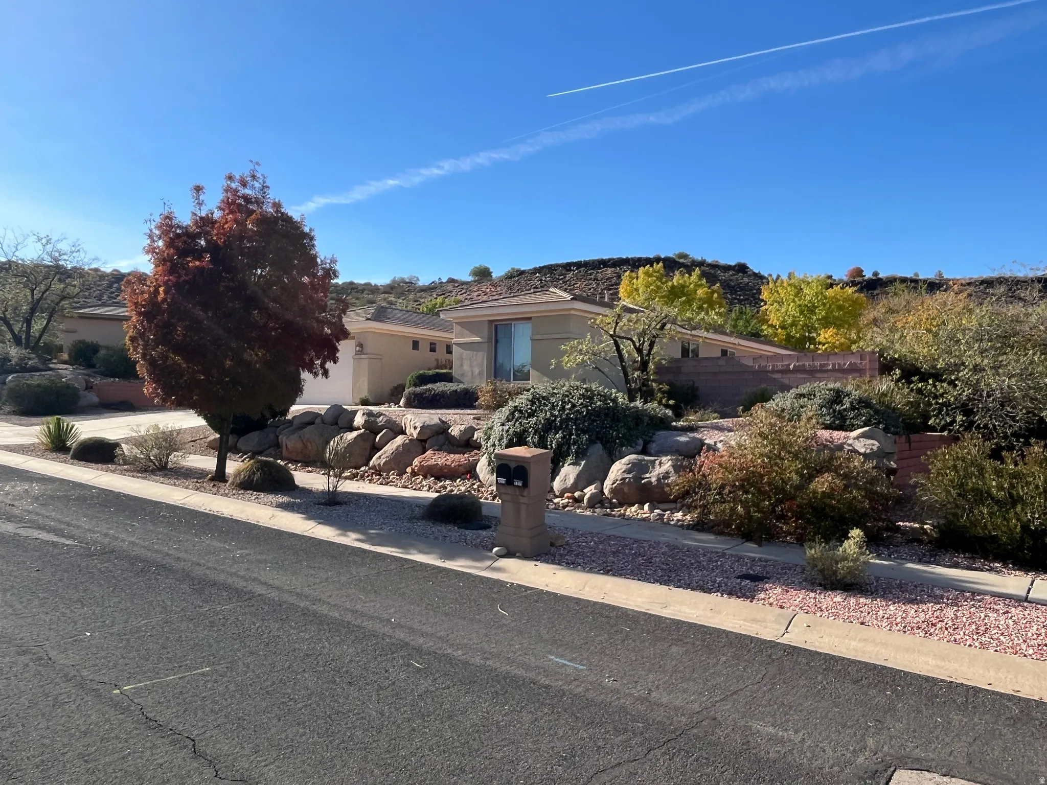 View of front of property featuring stucco siding