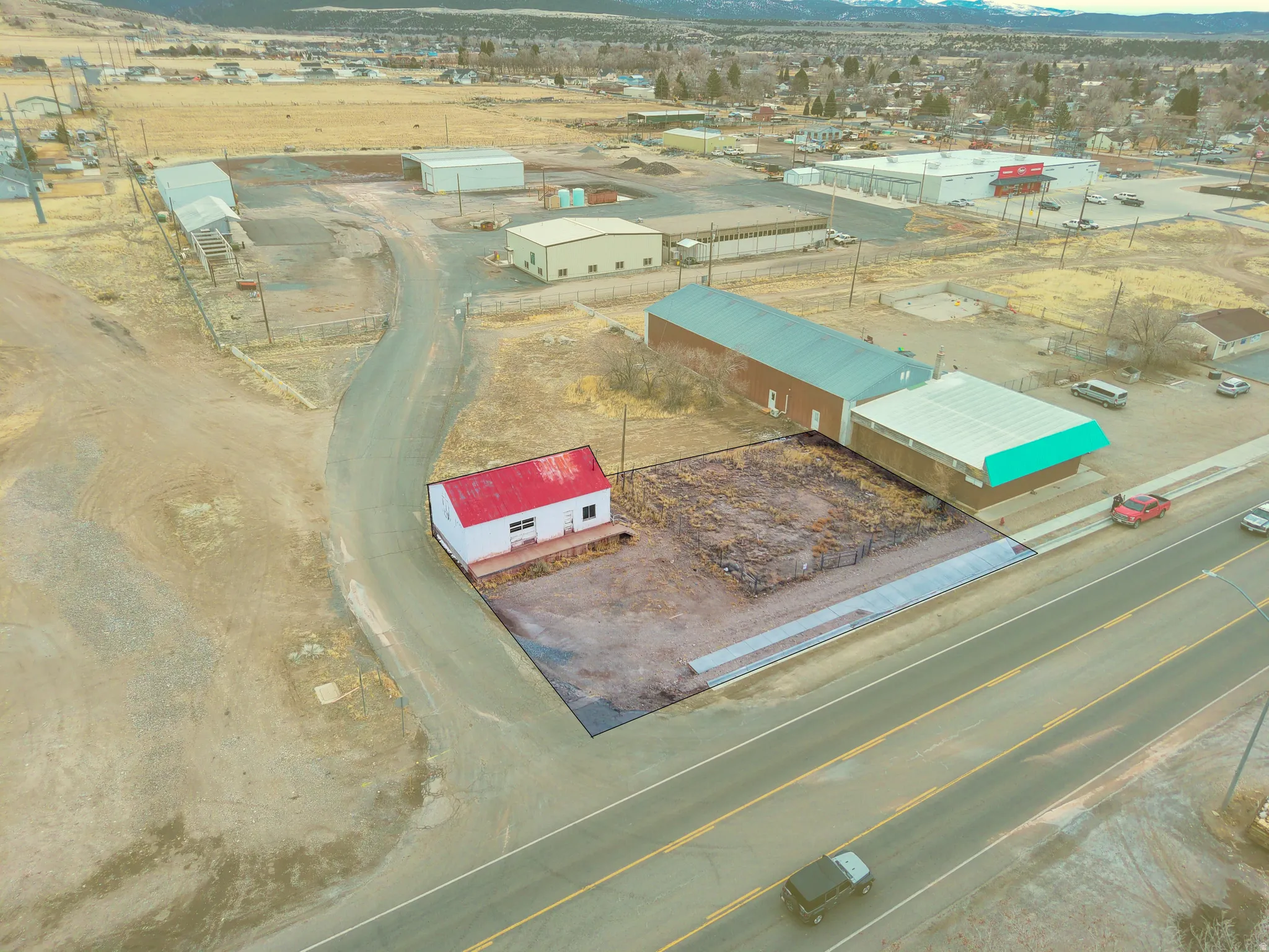 Bird's eye view of industrial structures
