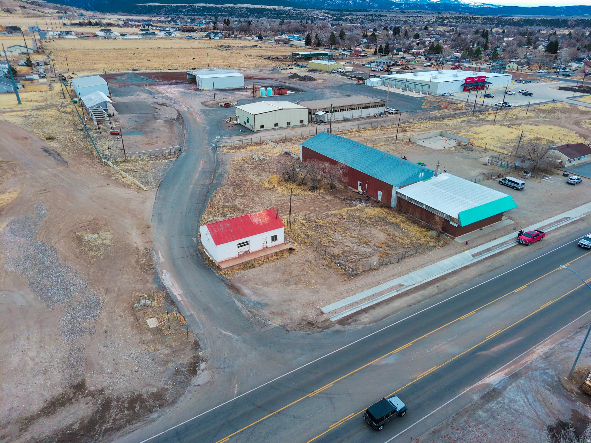 Drone / aerial view of an industrial area