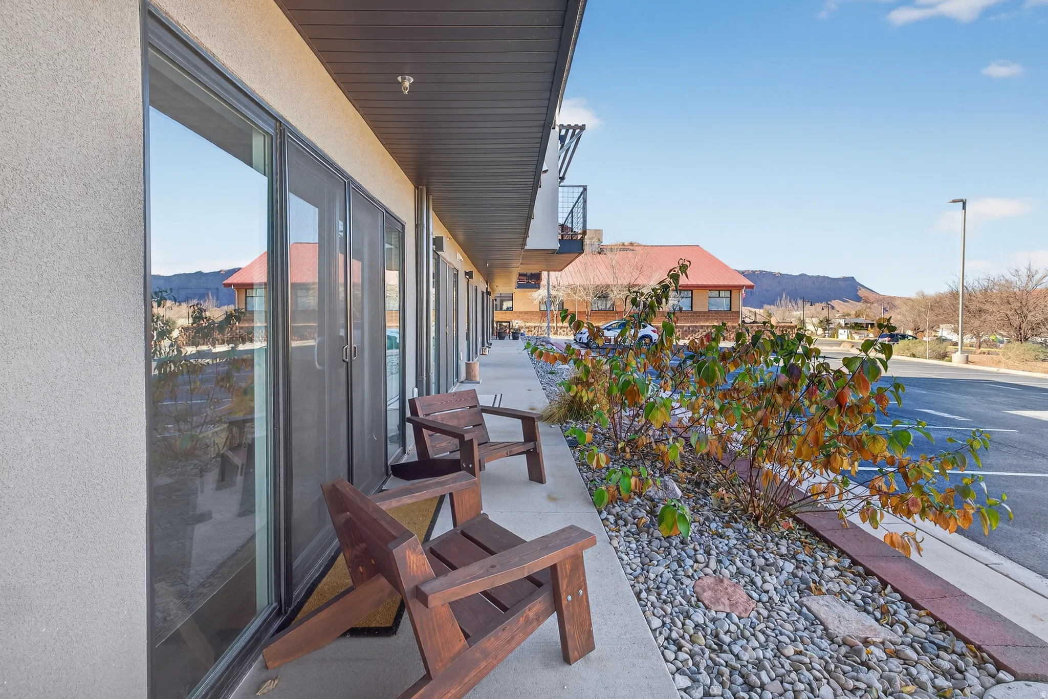 Porch with a mountain view