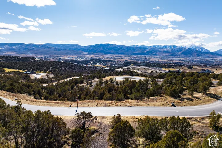 Paved road with expansive mountain scenery and natural arid vegetation