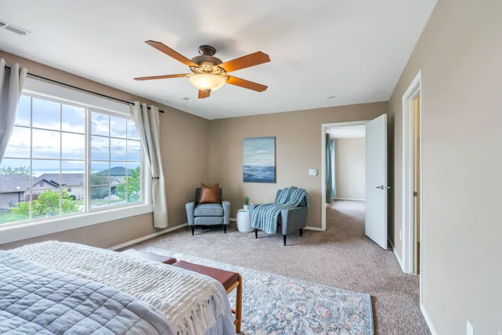 Master bedroom has room for sitting area