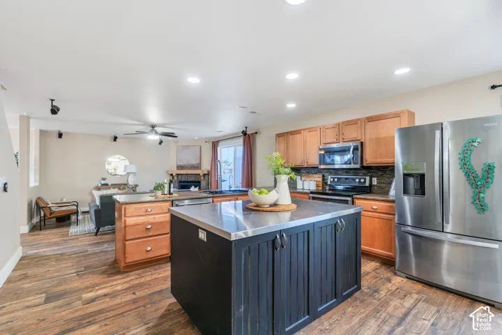 Island provides extra prep space