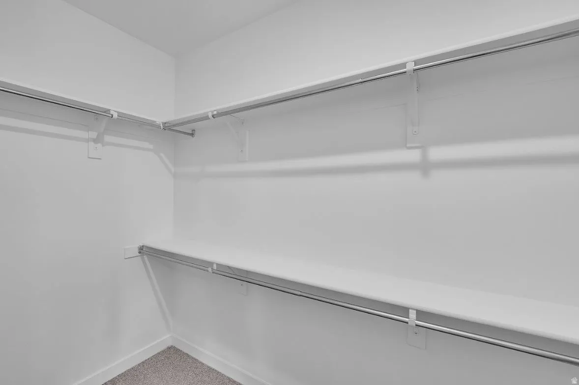 Spacious closet with carpet floors