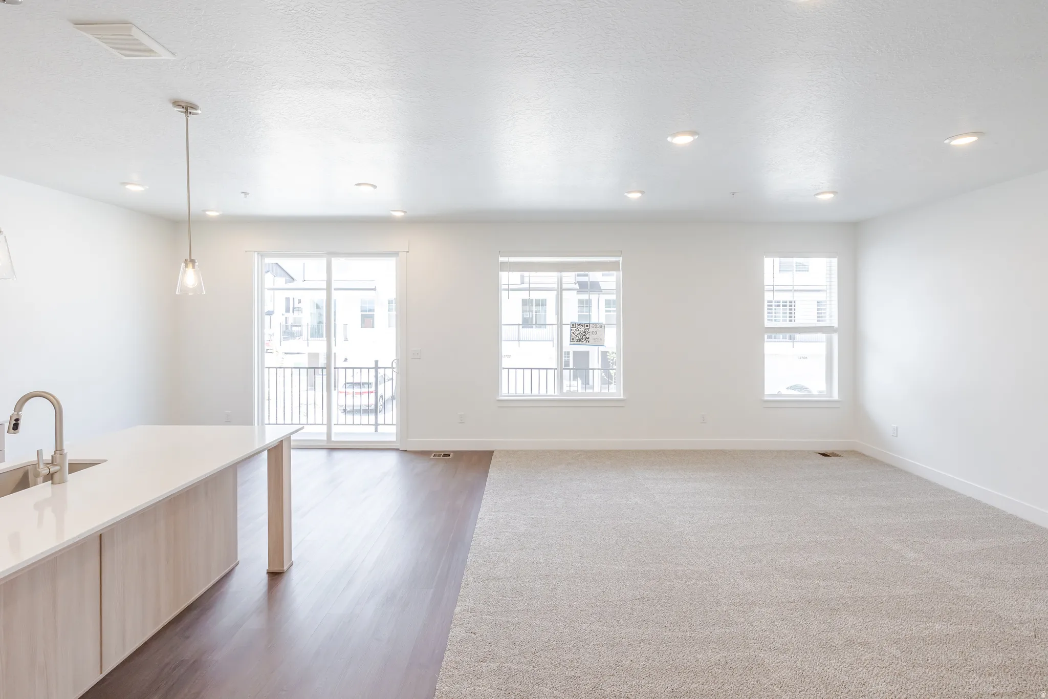 Open-concept living area with contemporary finishes