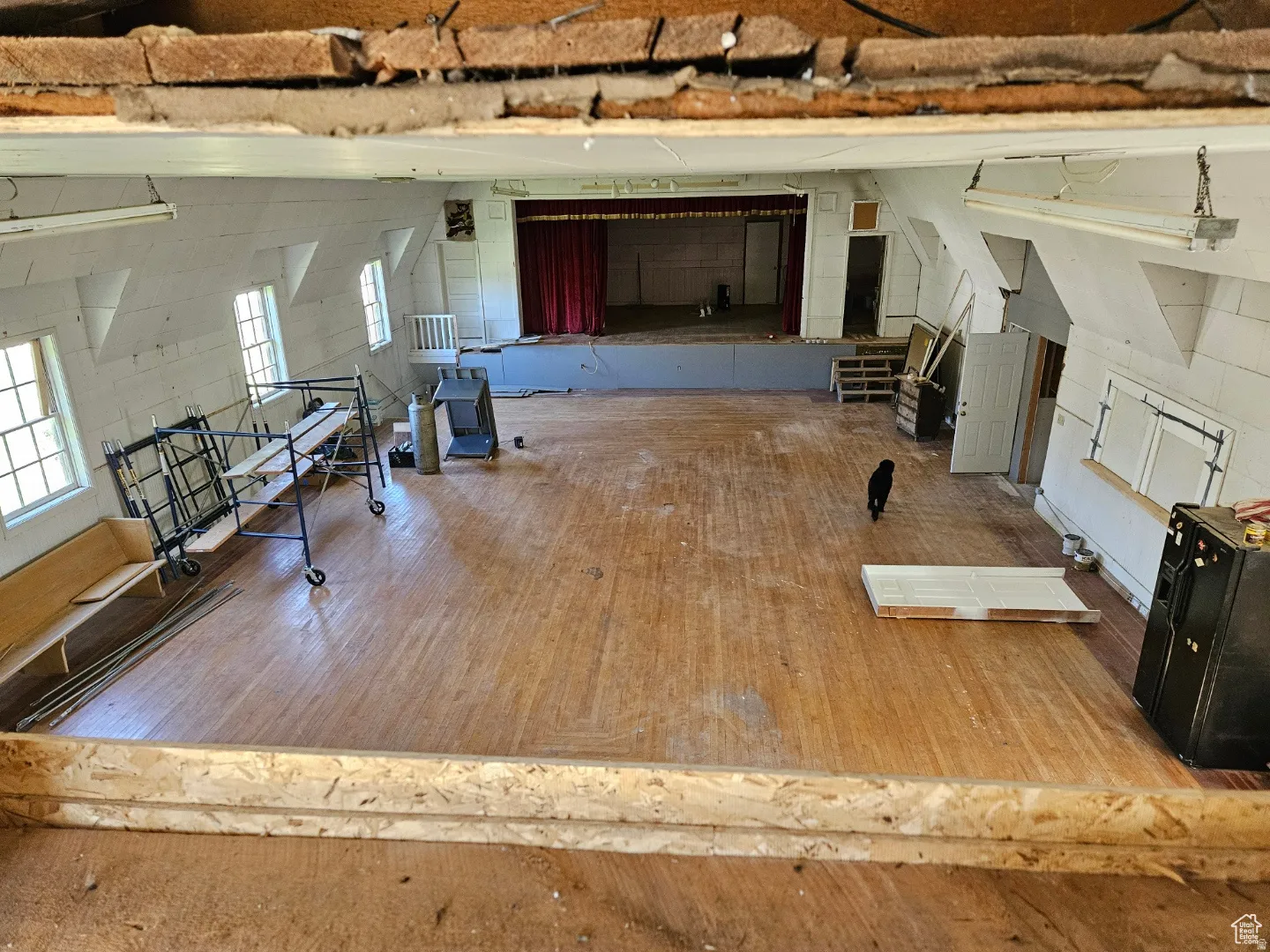 Interior space with hardwood / wood-style flooring