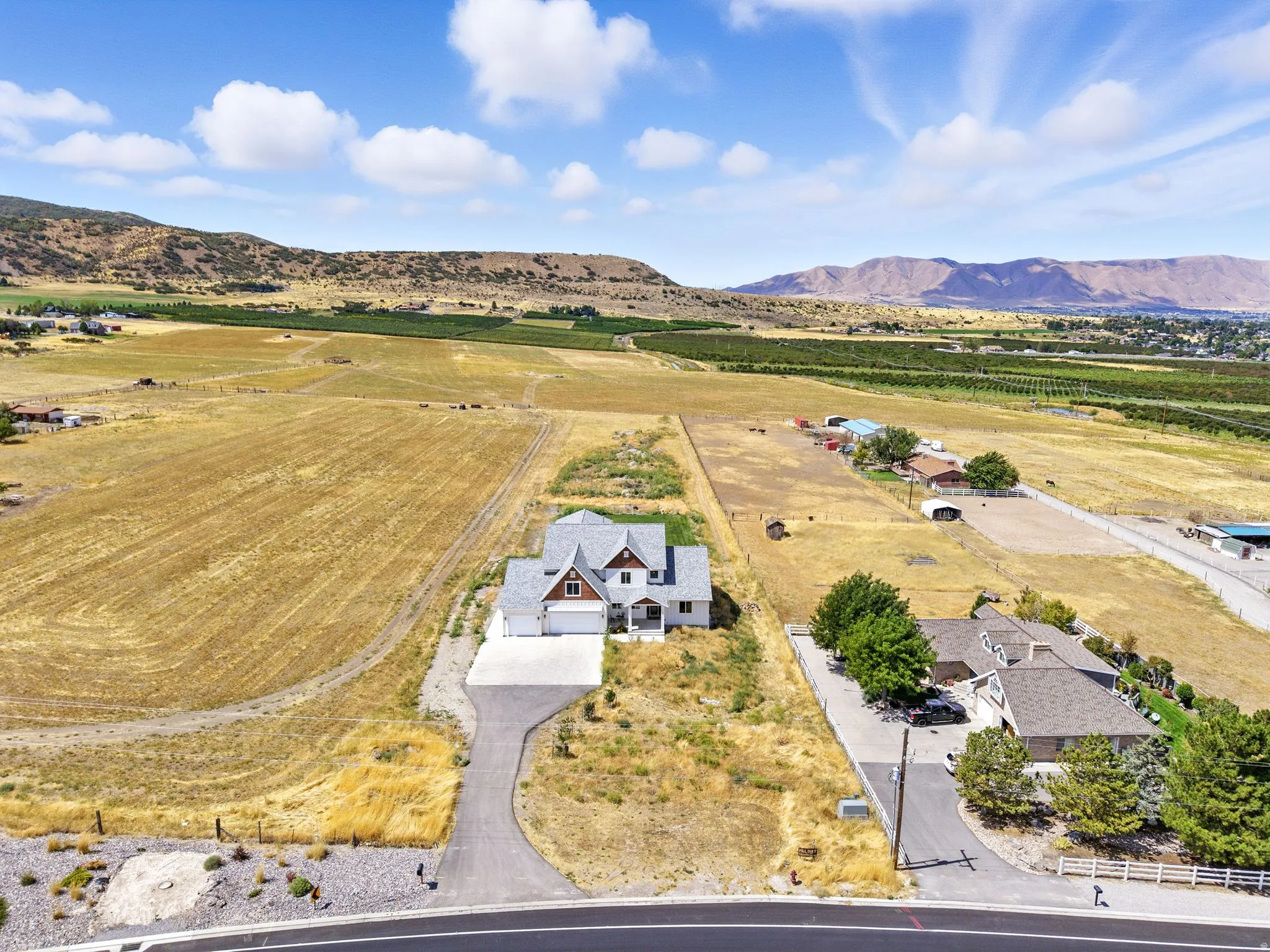 View of rural area with a mountainous background