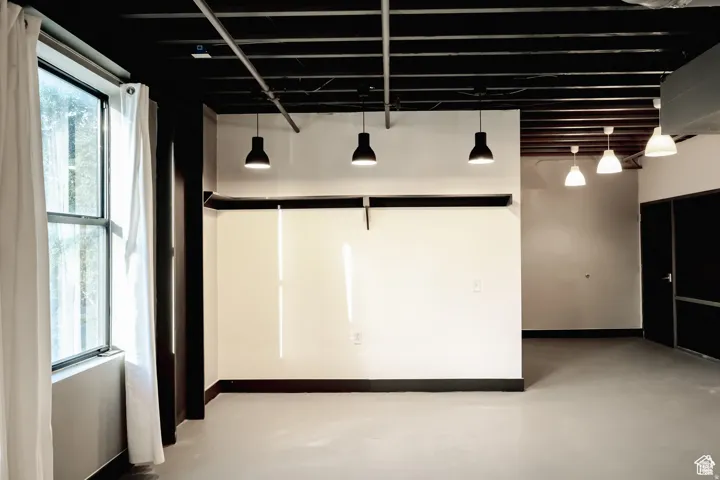 Basement with baseboards