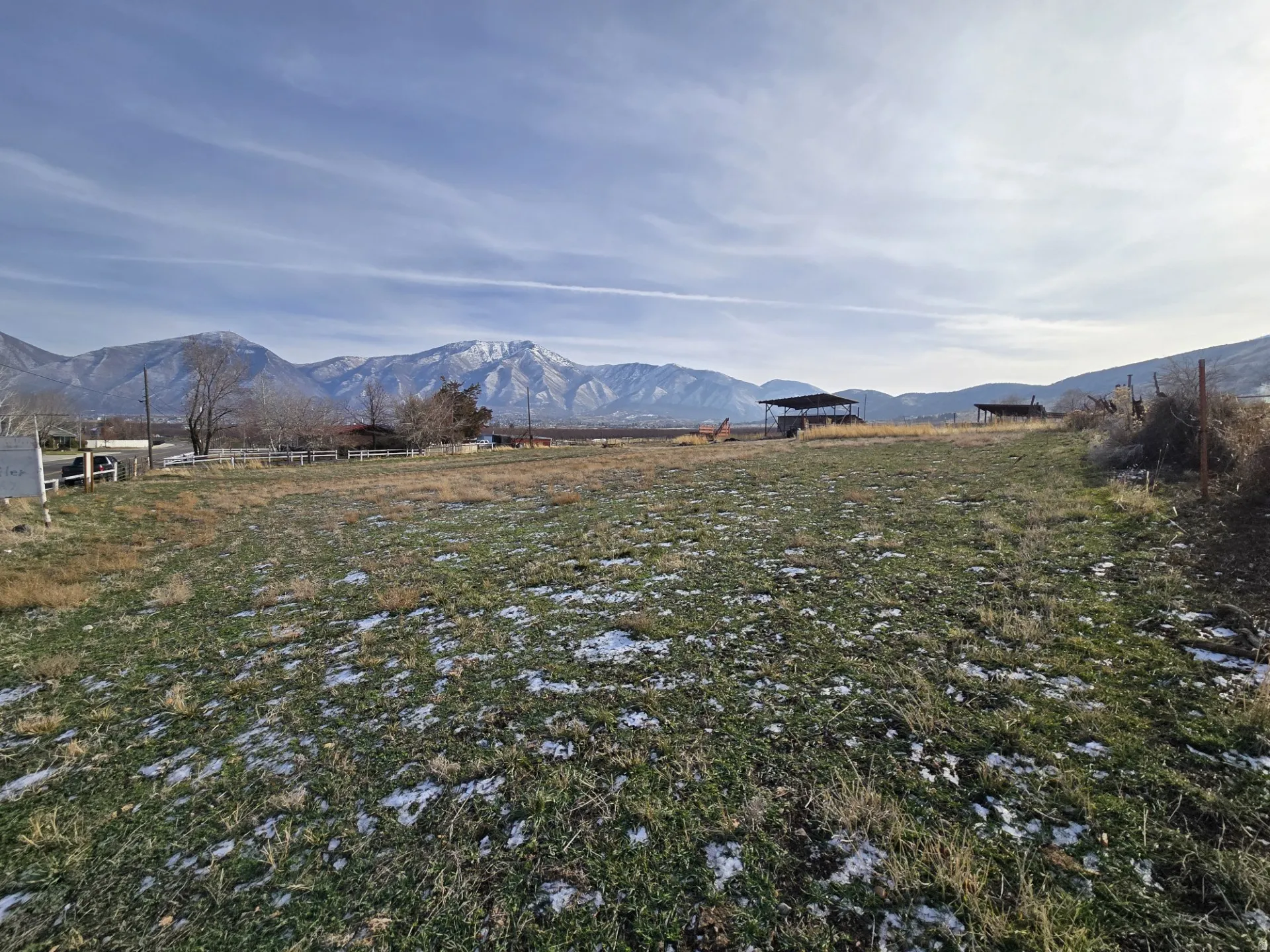 View of mountain background with rural landscape