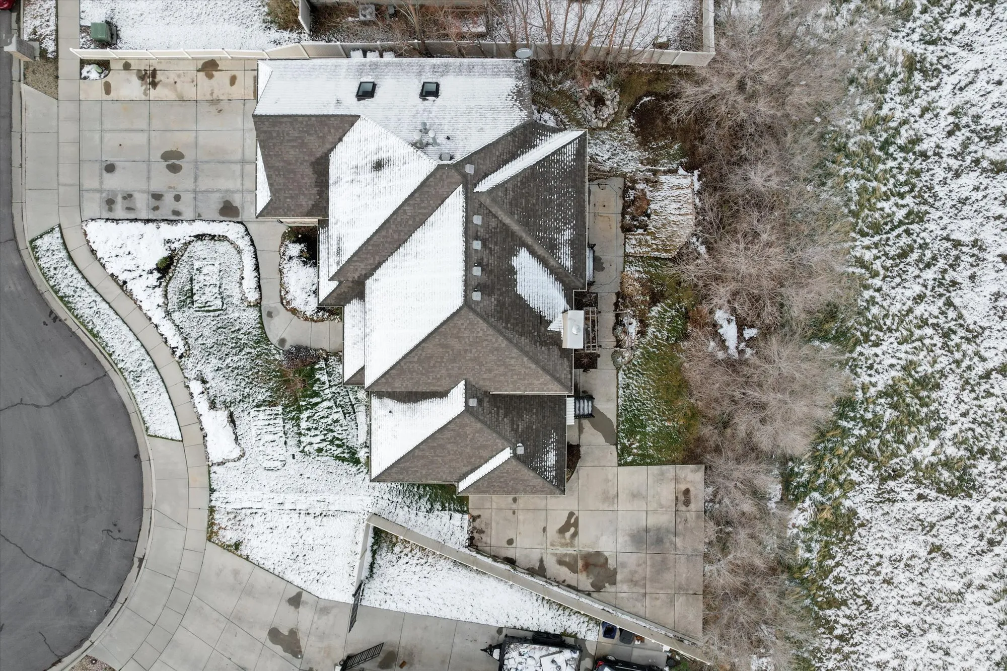 View of snowy aerial view