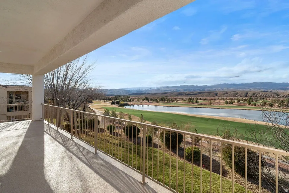 Balcony with a water view