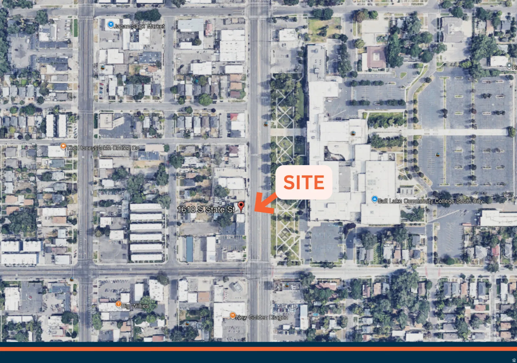 Aerial view of property's location