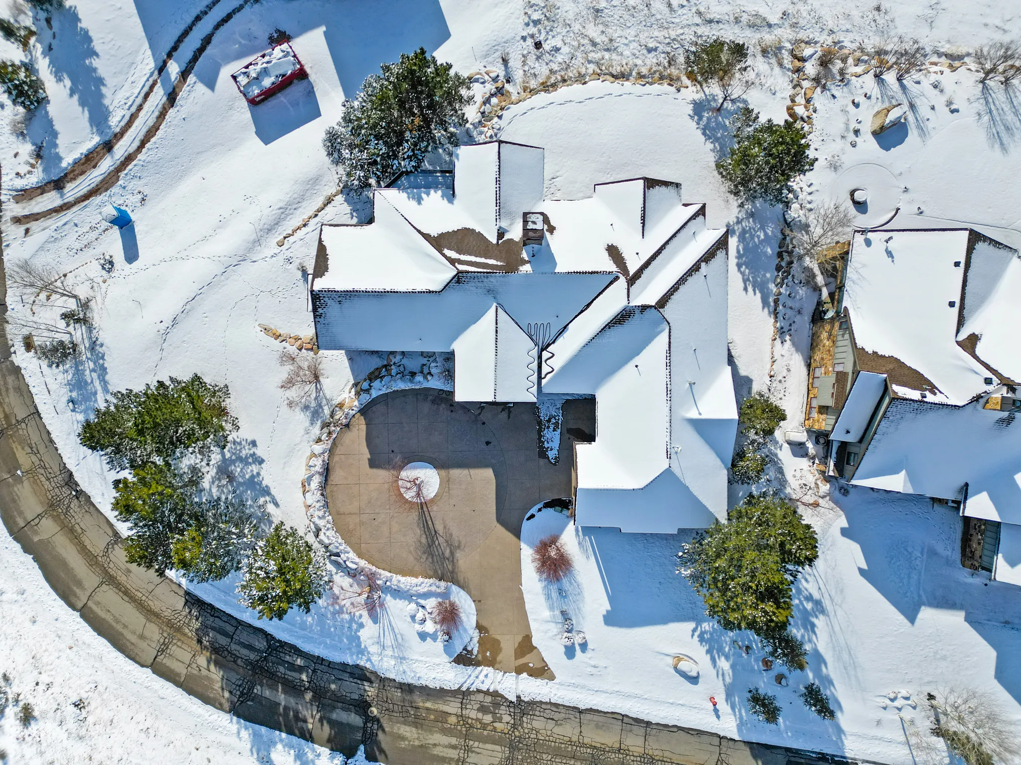 View of snowy aerial view