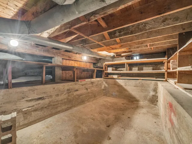 View of unfinished below grade area