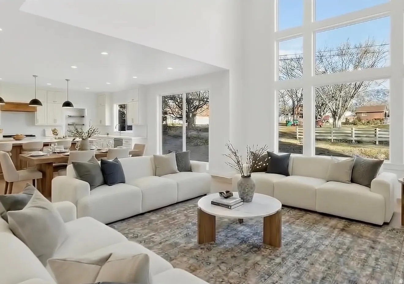 Virtually staged Great Room Living room featuring great entertaining area.